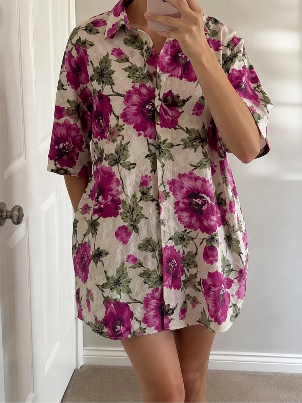 Vintage Intimate  Pleasure Floral Satin Kimono Robe14/16  Pink Green Lounge